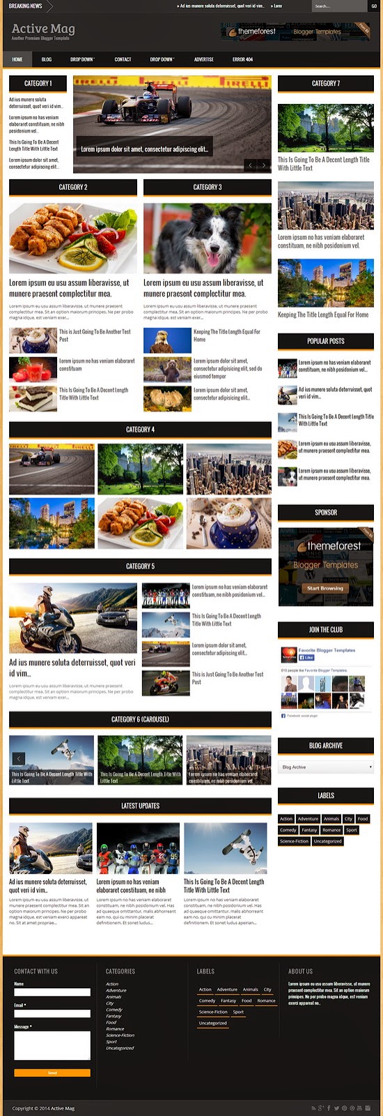 Free Download Active Mag Themeforest Blogger Template Blogging 
