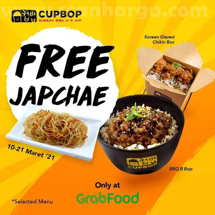 CUPBOP Promo GRATIS Japchae + Chicken Mandu via aplikasi GOFOOD