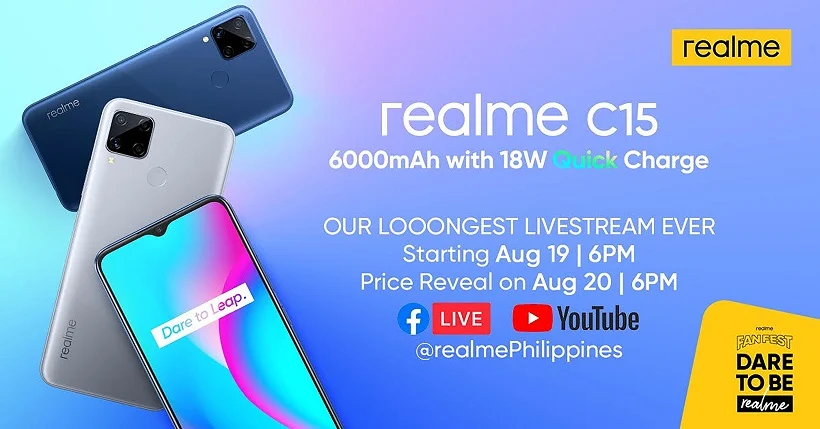 realme C15 with 6000 mAh battery, 18-watt fast charging to debut this week