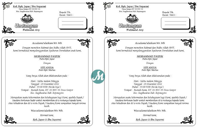 35+ Contoh Undangan Walimatul Ursy yang Bisa di Edit