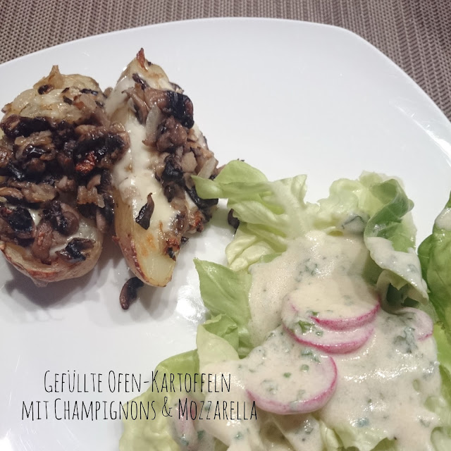 [Food] Gefüllte Ofen-Kartoffeln mit Champignons & Mozzarella