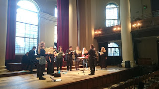 Sansara preparing for the London International A Cappella Choir Competition at St John's Smith Square