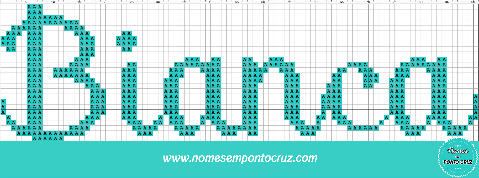 Bianca Em Ponto Cruz Nomes em Ponto Cruz: Nome Bianca em Ponto Cruz - Fonte 01