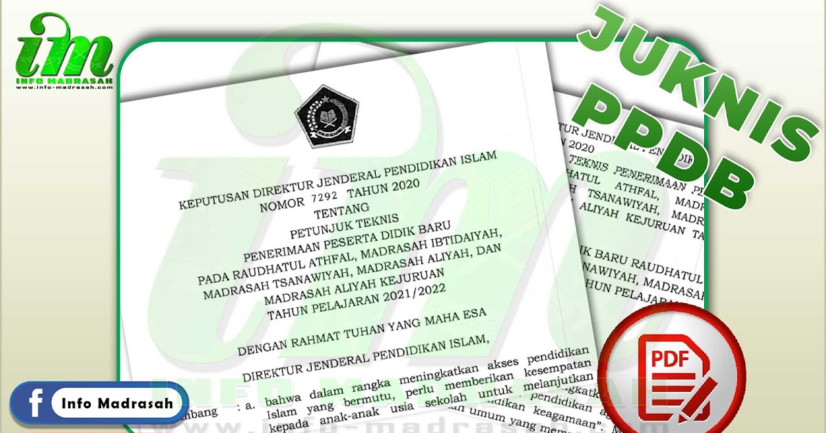 Juknis PPDB Tahun Pelajaran 20212022 Info Madrasah Juknis PPDB Tahun Pelajaran 20212022 Info Madrasah