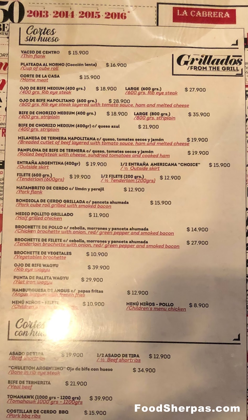La Cabrera in Santiago, Chile - Review ~ FoodSherpas.com