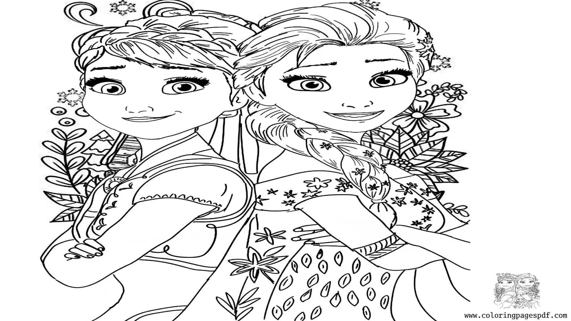 Coloring Page Of Elsa And Anna Crossing Arms