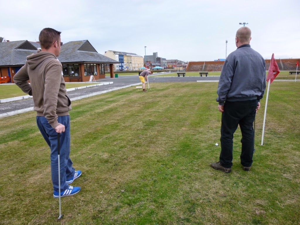 Mini Golf Putting at East Parade Bowling Club in Rhyl, Wales