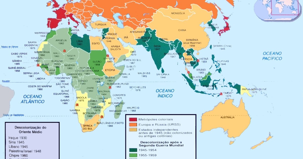 Histo é História MAPAS HISTÓRICOS DESCOLONIZAÇÃO