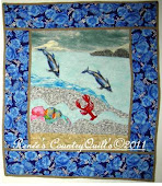 Dolphin Wall Hanging Art Quilt