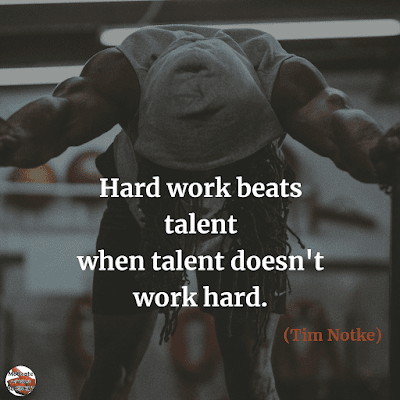 Famous Quotes About Success And Hard Work: "Hard work beats talent when talent doesn't work hard." - Tim Notke