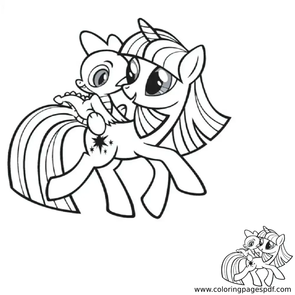 Coloring Page Of Twilight Sparkle And Spike
