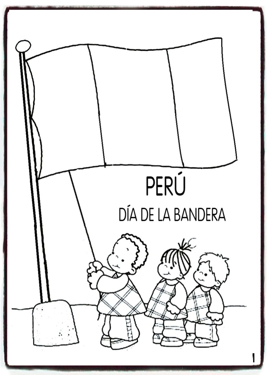 Dibujos día de la Bandera Peru 7 de Junio - Jugar y Colorear
