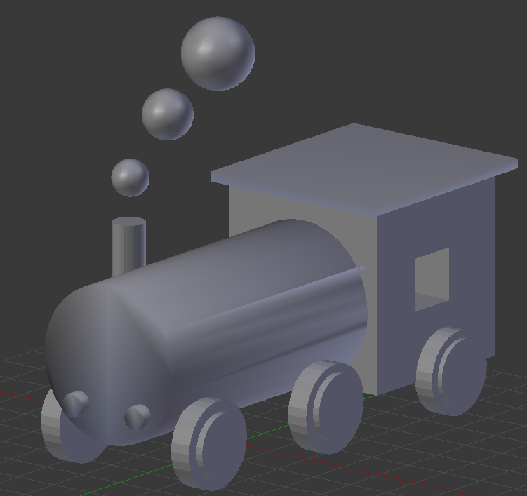 3d модель паровоза в Blender