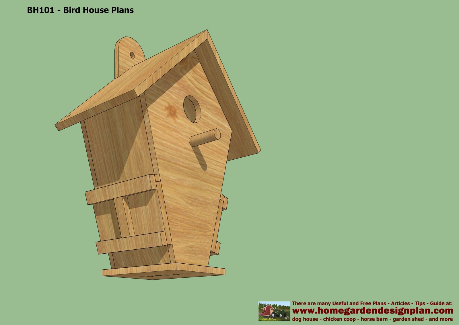 home garden plans: BH102 - Bird House Plans Construction - Bird House 