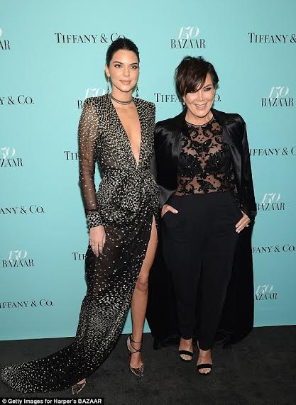Kendall Jenner steps out in plunging sequinned gown for Harper's Bazaar ...
