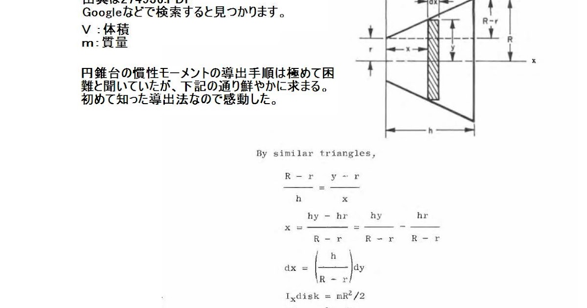 慣性 モーメント 円錐