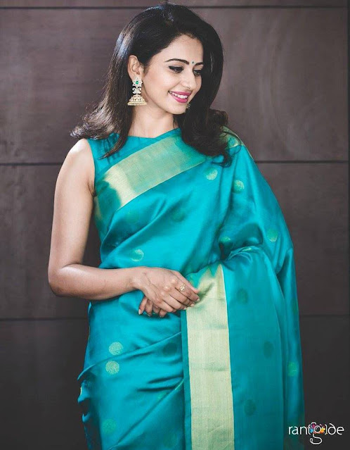 Actress Rakul Preet Singh Photos In Traditional Green Saree - Actress ...