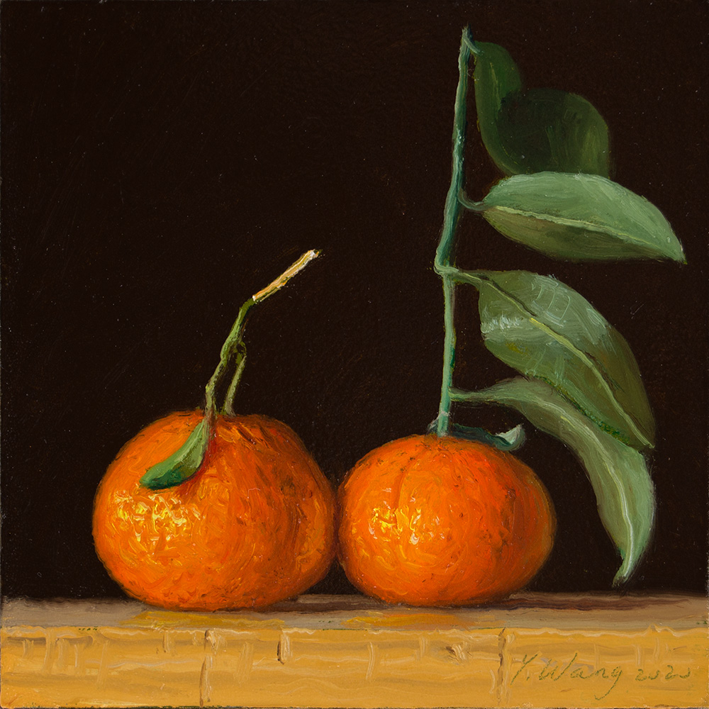 Wang Fine Art tangerines fruit daily painting a day small original oil