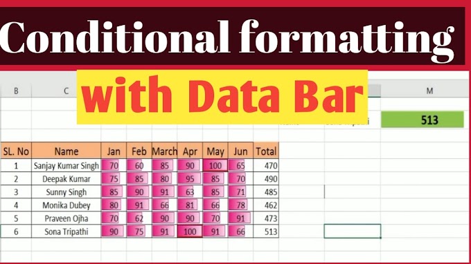 Conditional Formatting With Data Bar | Learn in hindi 