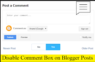 How to Disable Comment Box on Blogger Posts with Pictures