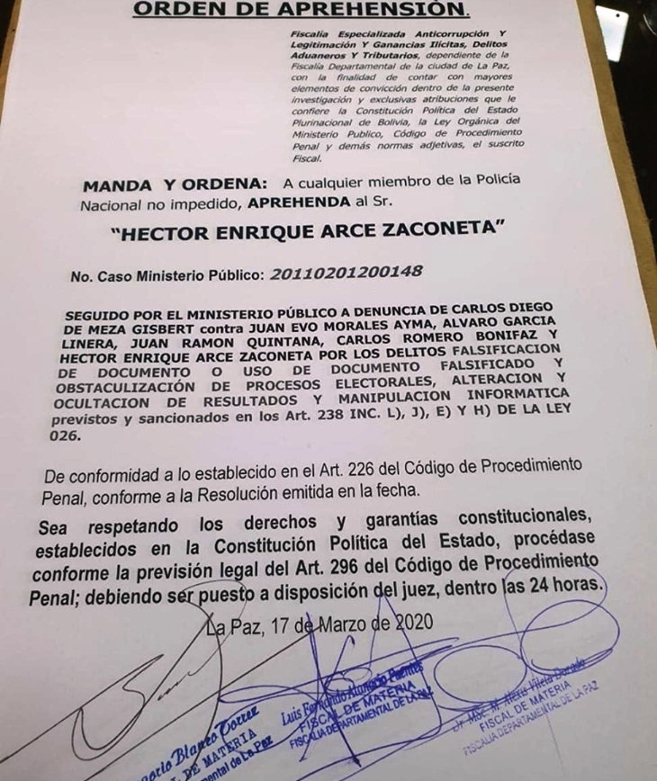 El documento fue emitido el 17 de marzo pasado / RRSS