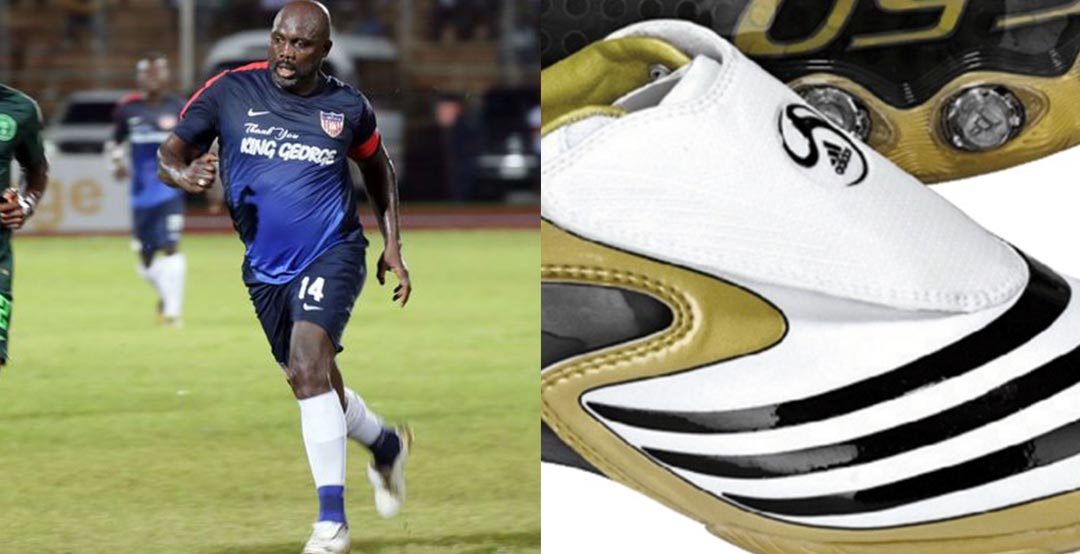 George Weah Makes Team Return Wearing Classic Adidas Tunit Boots Footy