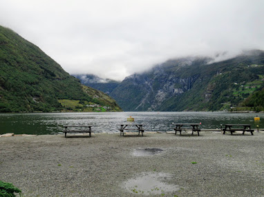 Picnic area overlooking Geirangerfjord