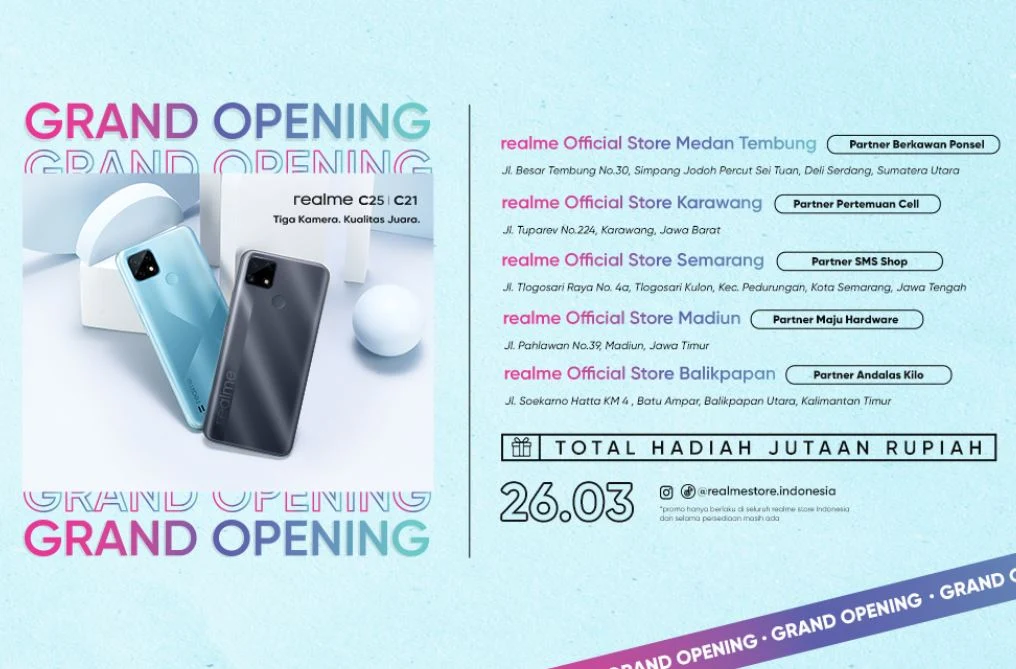 Realme Official Store Diresmikan di Lima Kota di Indonesia, Mana Saja?