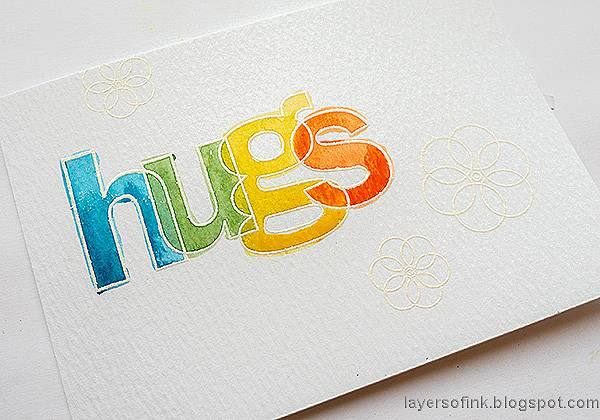Layers of ink - Hugs Watercolor Card Tutorial by Anna-Karin Evaldsson.