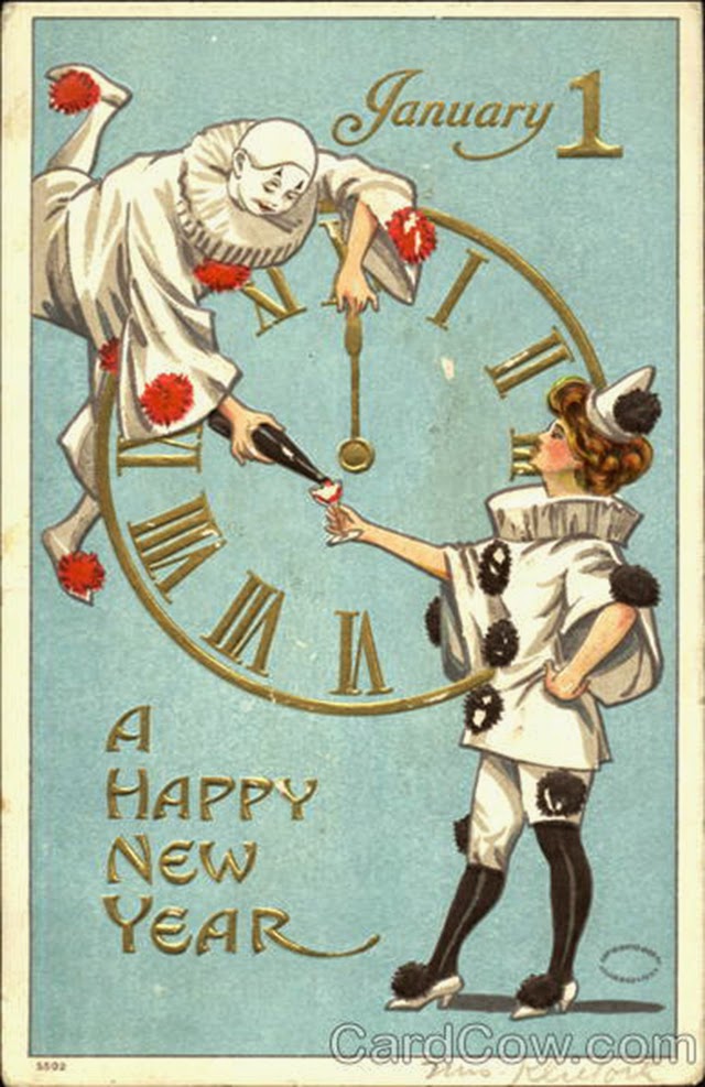 Happy new year's eve! free new year's eve ecards, greeting cards 30 Strange and Creepy Vintage New Year's Postcards From Between the 1900s and 1910s ~ vintage