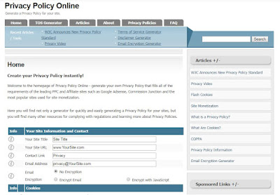 Membuat Privacy Policy di Blog