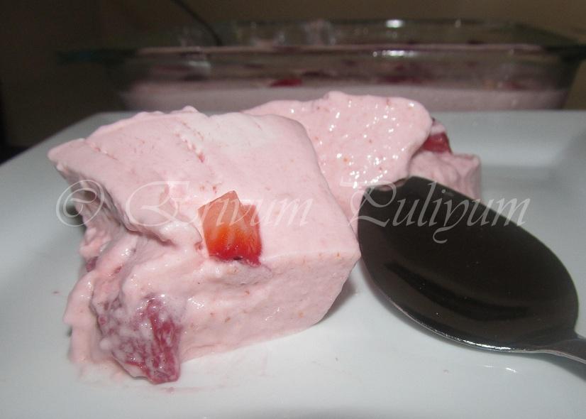 Erivum Puliyum Easy Strawberry Pudding