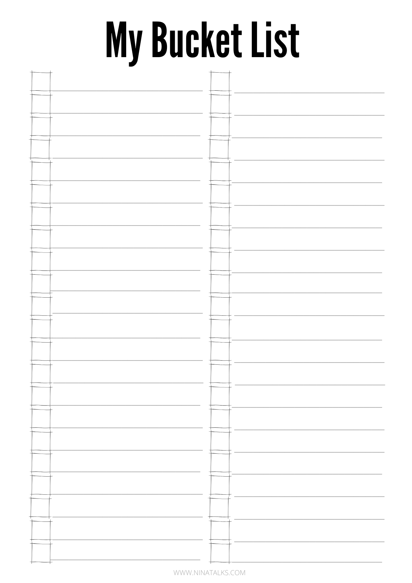 HOW TO START A BUCKET LIST! Nina Talks