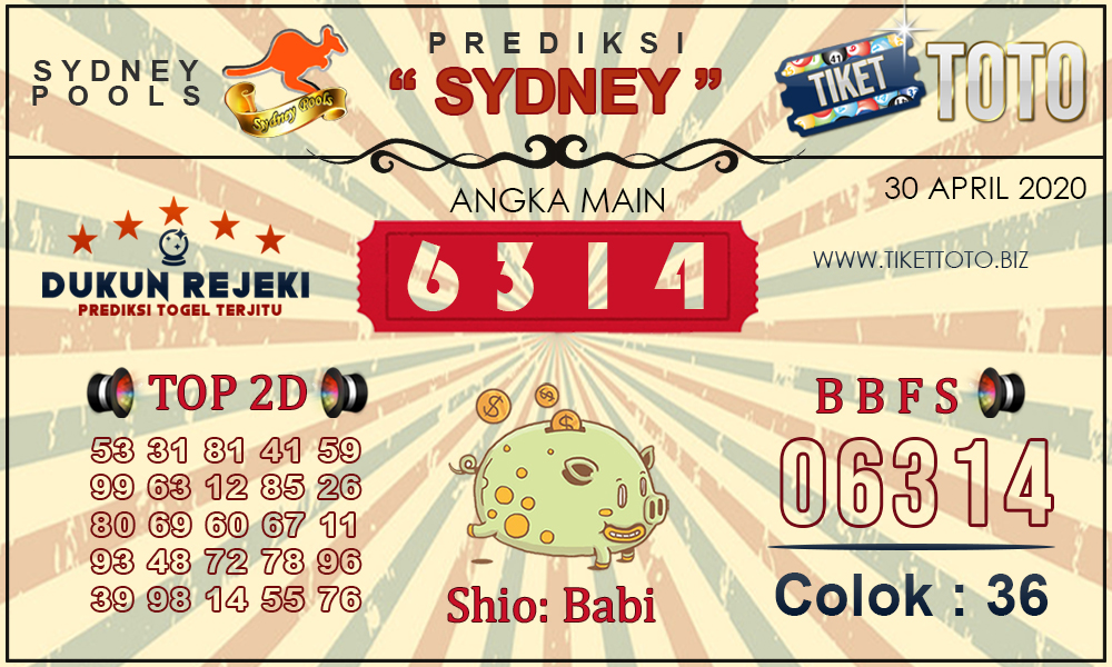 Prediksi Togel SYDNEY TIKETTOTO 30 APRIL 2020