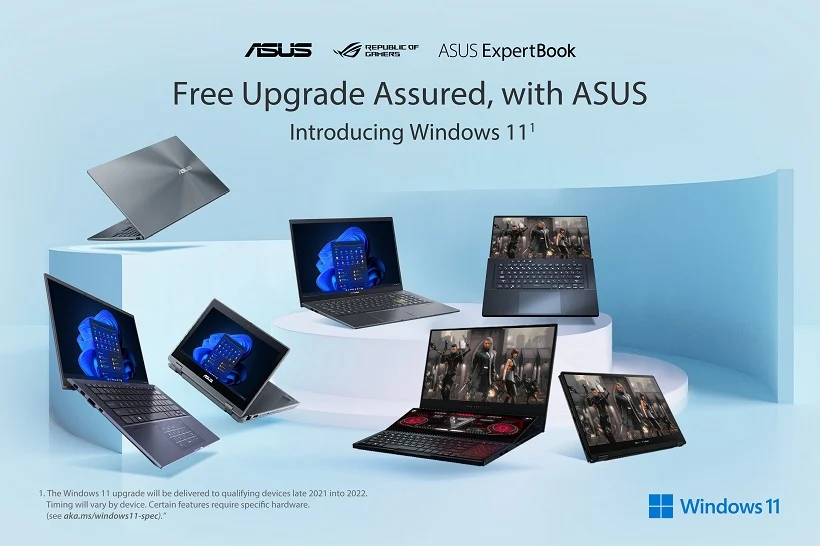 ASUS, ROG laptops to be updated with Windows 11 starting October 5