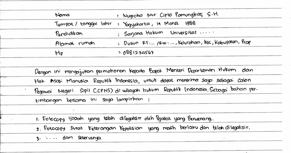 Contoh Surat Lamaran Kerja Pabrik Assalam Print