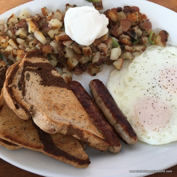 sausage and eggs at Homemade Cafe in Berkeley, California sausage and eggs at Homemade Cafe in Berkeley, California