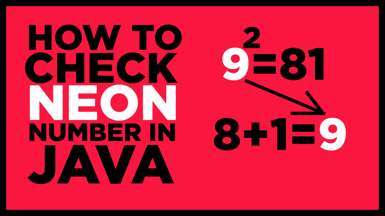 How to check Neon number in java