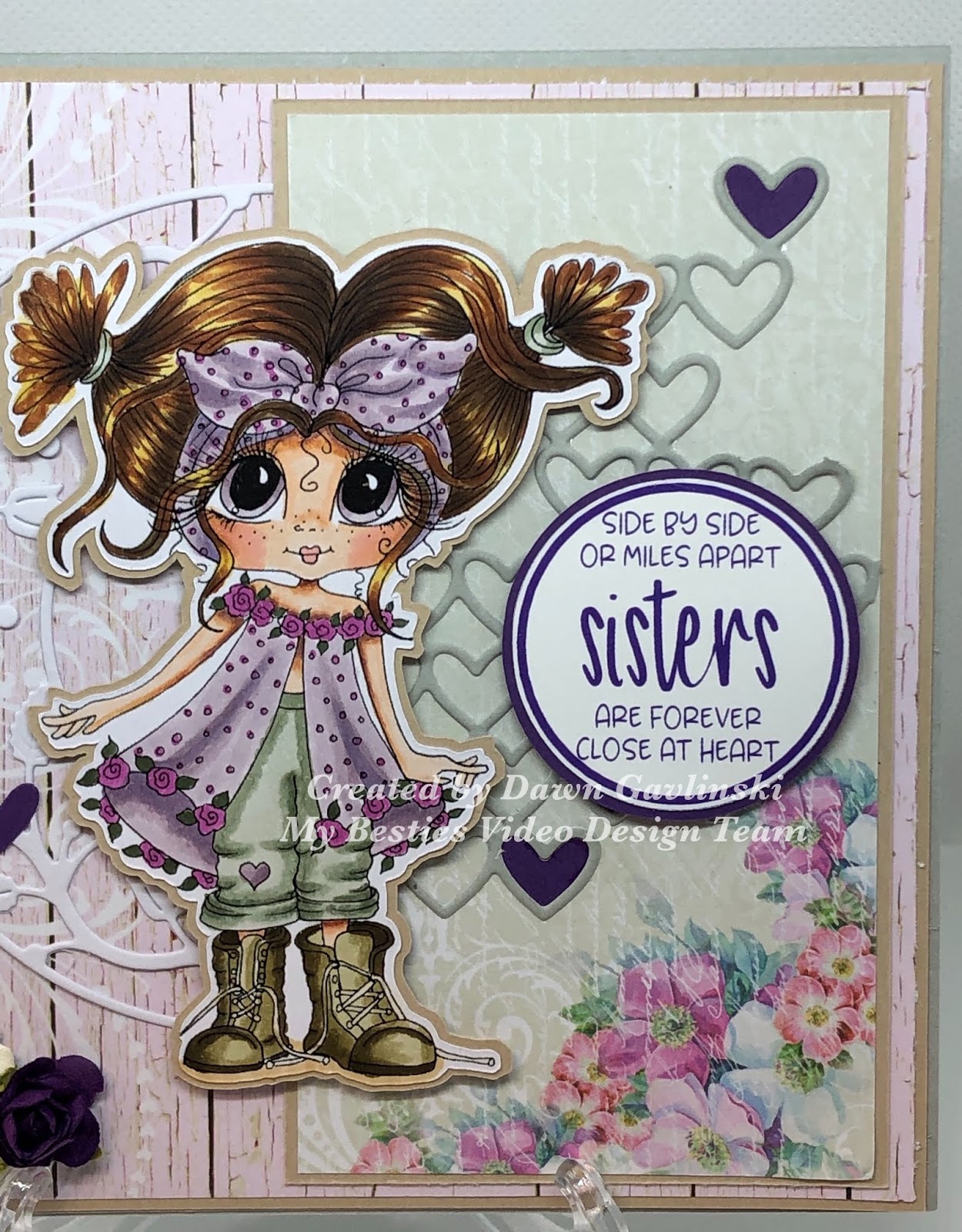 My Besties / I Heart You Sweet Little Darling / Copic Coloring and