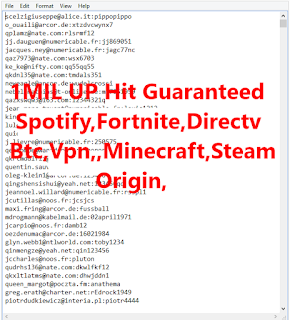 1MIL UP Hit Guaranteed Spotify,Fortnite,Directv,Btc,Vpn,,Minecraft,Steam,Origin,