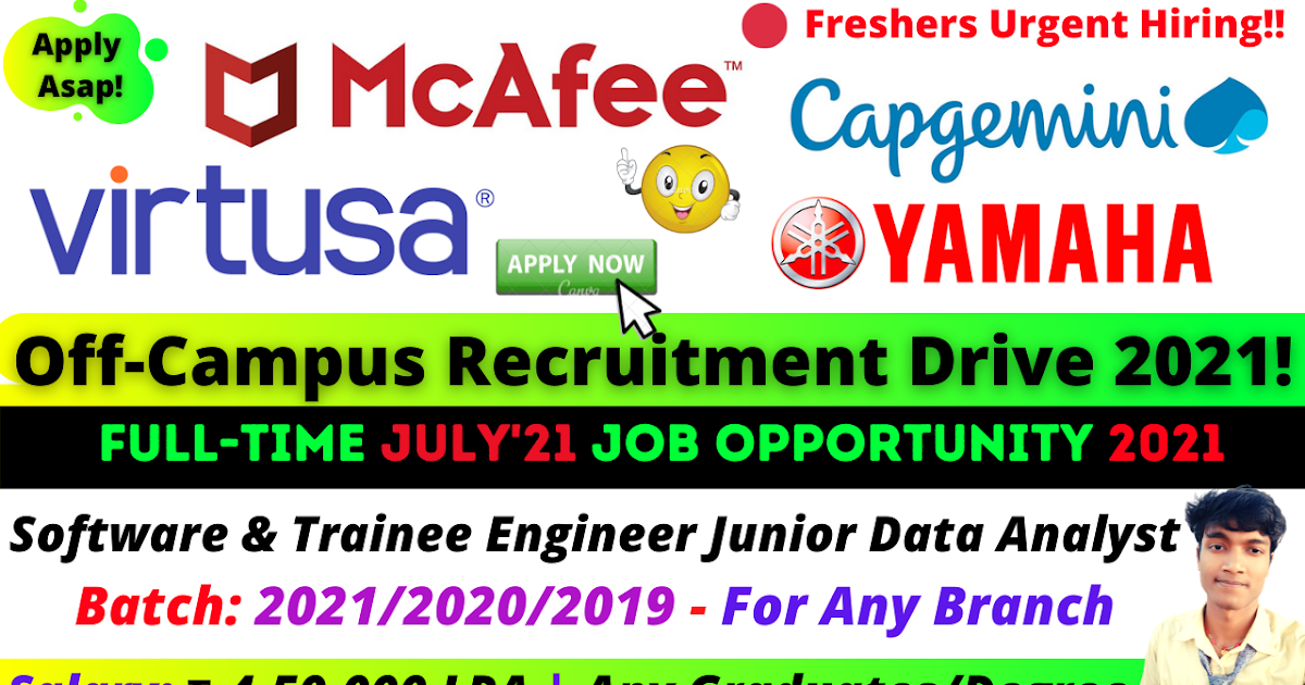 Mcafee Off Campus Drive 2021 Software Dev Engineer Any Graduates