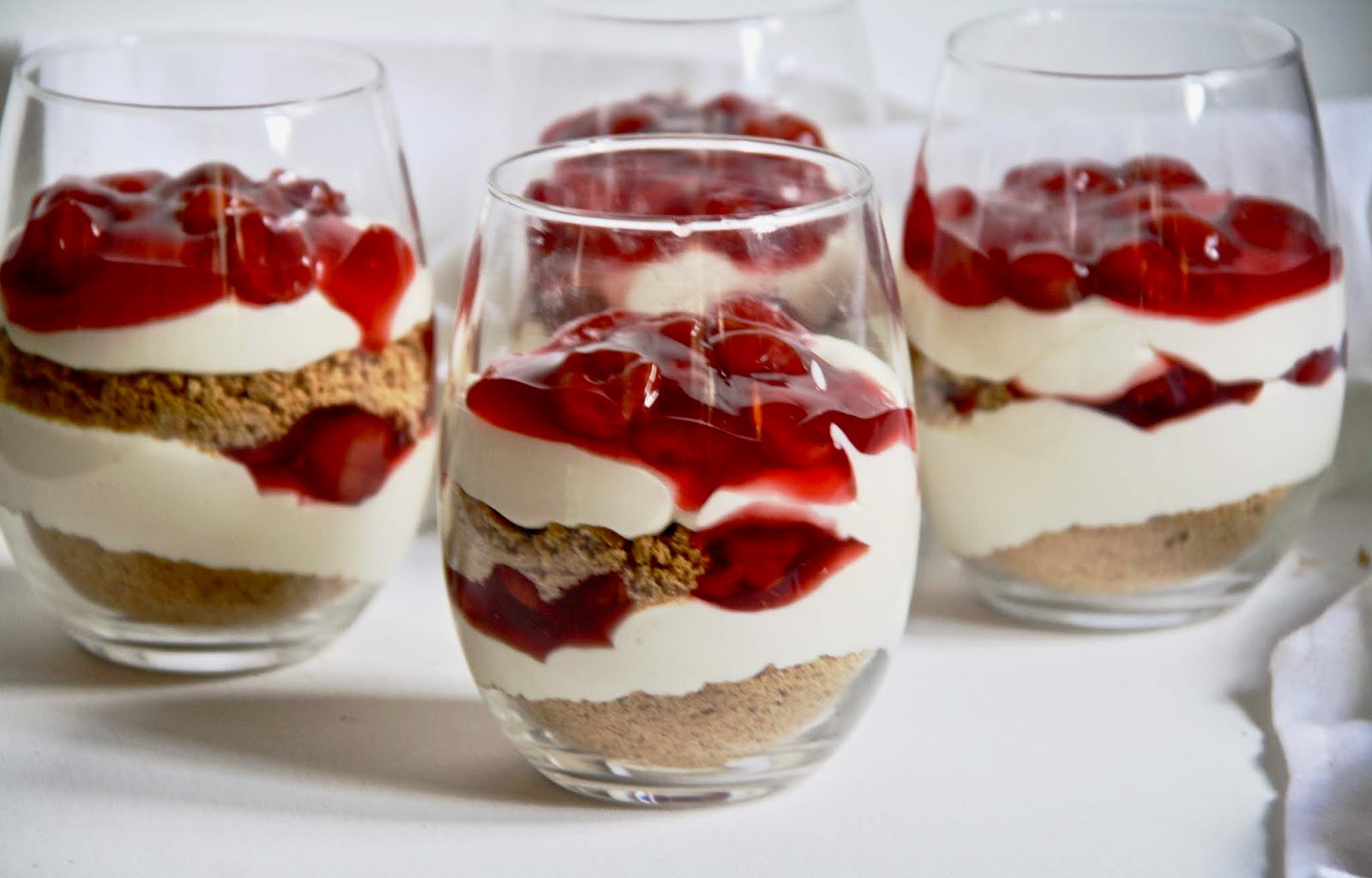 salted sugared spiced™: No Bake Cherries Jubilee Cheesecake Parfaits