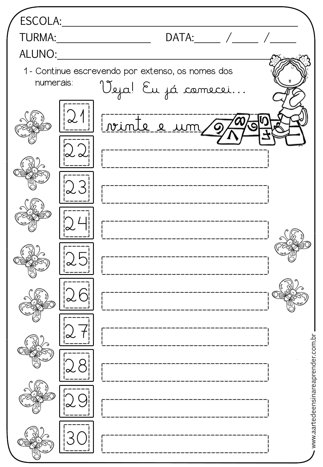 Numeros Por Extenso Atividade Ensino