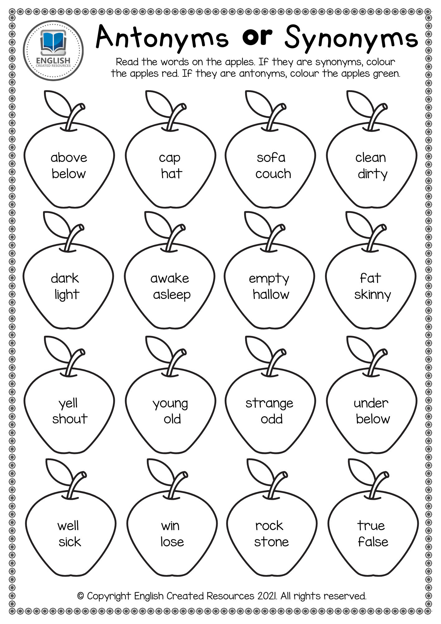 assignment on synonyms and antonyms