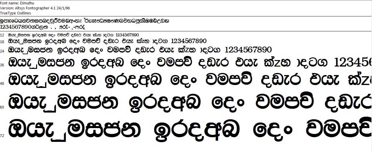 ashani sinhala font