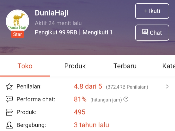 DuniaHaji Supplier Shopee Terbaik Kategori Fashion Muslim