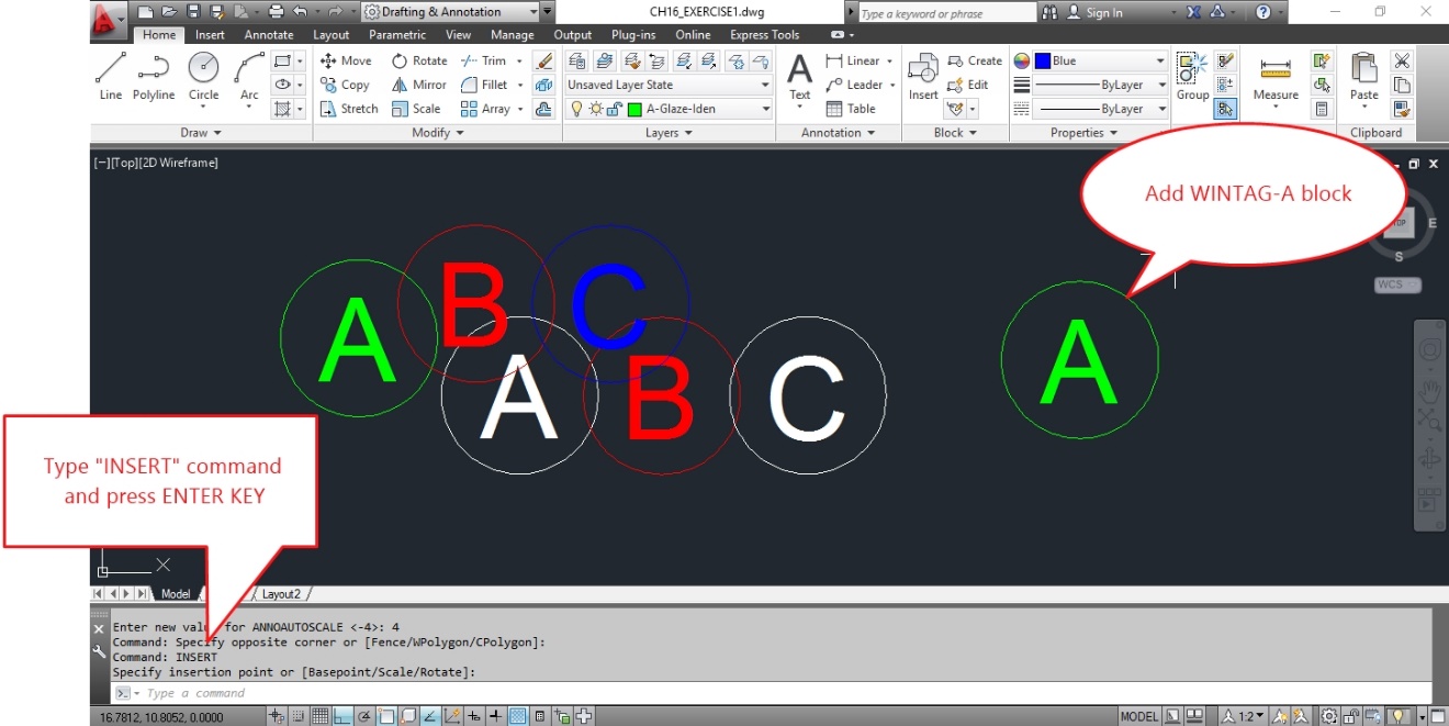 Step by step procedure to insert blocks in AutoCAD