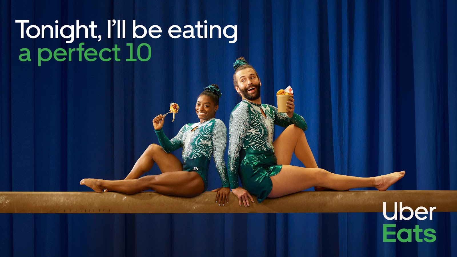 Simone Biles and Jonathan Van Ness Featured in Uber Eats' 'Tonight I'll Be  Eating' campaign