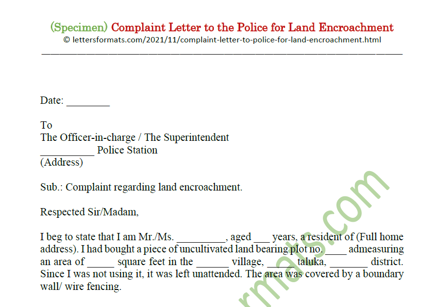 request letter to superintendent of police